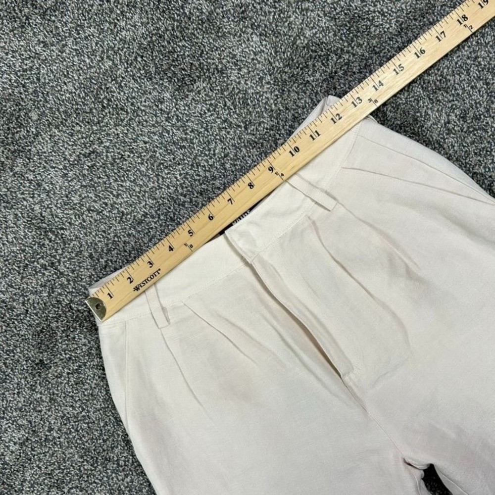NEW Paige Monette Pant Antique Paper Straight Leg Linen Pleated Trouser Womens 4 - Picture 6 of 10
